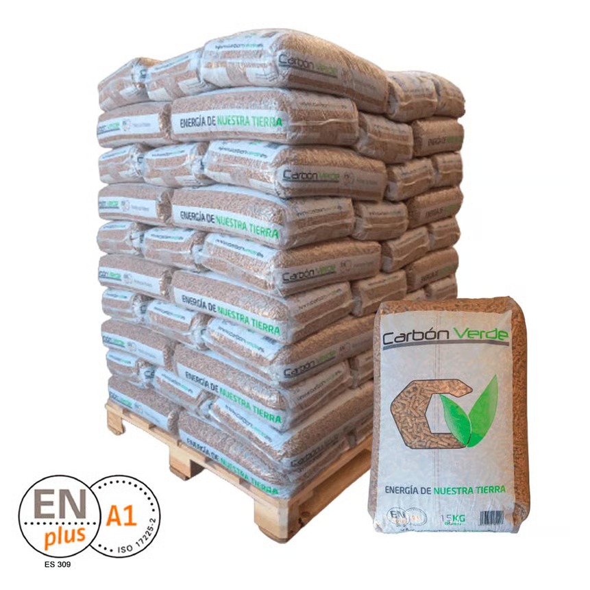 Pellets Carbón Verde - Palet de 88 sacos