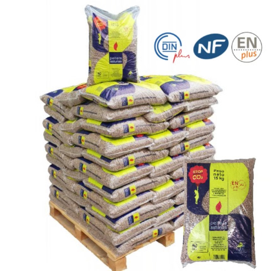 Pellets Asturias 77 sacos 15kg ENPlus A1